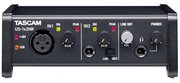 Tascam US-1x2HR USB аудио интерфейс, 24 бит/192 кГц, XLR микр. вход, питание +48 В, 1/4" TRS лин./инстр. вход, RCA стерео вход/выход, 1/4" стерео выход на наушники, USB 2.0 Type-C (питание), microUSB, совместимость Win/MacOS X