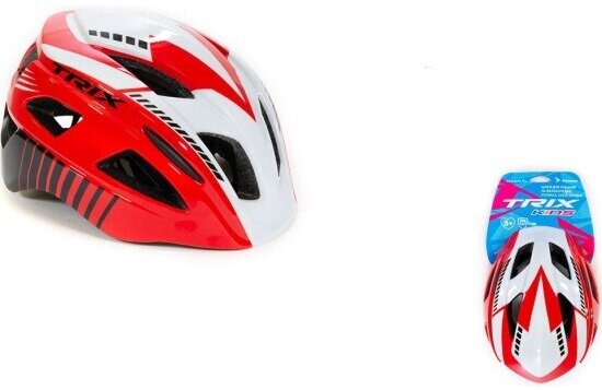 Trix Шлем вело детский кросс-кантри 13 отверстий регулировка обхвата S 52-54см In Mold розово-зеленый