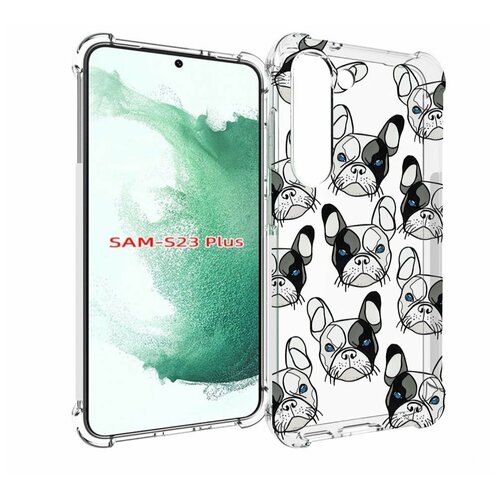 Чехол MyPads мини-собачки-черно-белый для Samsung Galaxy S23 Plus + задняя-панель-накладка-бампер