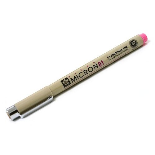 SAKURA Ручка капиллярная Pigma Micron 01, 0.25 мм, XSDK01#21, розовый цвет чернил, 1 шт.