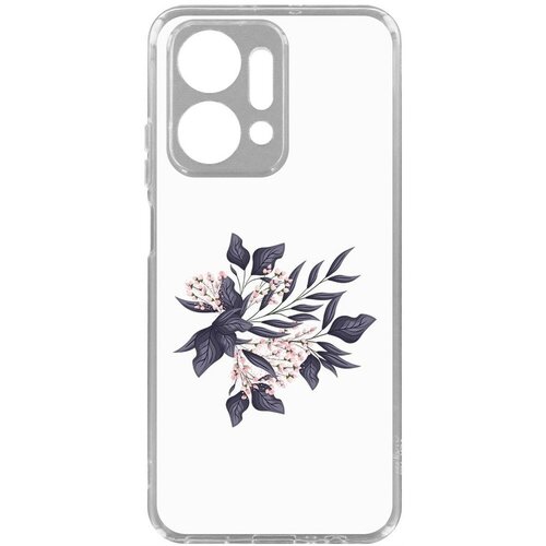 Чехол-накладка Krutoff Clear Case Розовые бутоны для Honor X7a