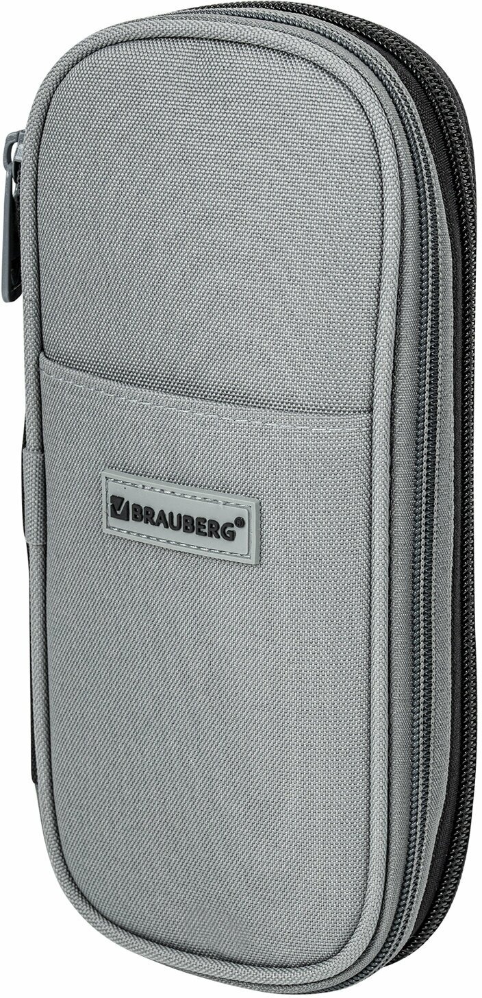 Пенал-трансформер BRAUBERG, полиэстер, 22х10х3 см, "Charcoal gray", 271561