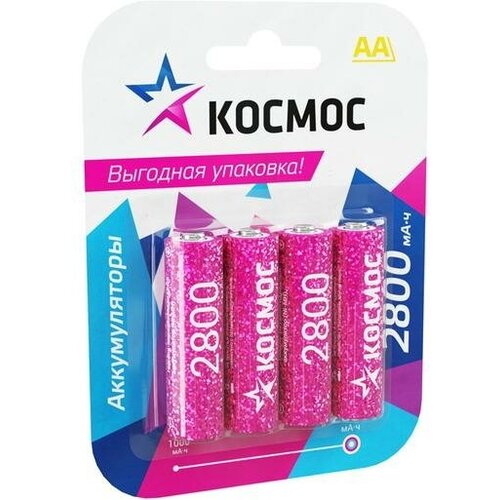 Аккумулятор AA/R6 NI-MN 2800мА. ч BP-4 (блист.4шт) KOCR6NIMH2800MAH4BL KOCR6NIMH2800mAh4BL космос ( 4 упак.)