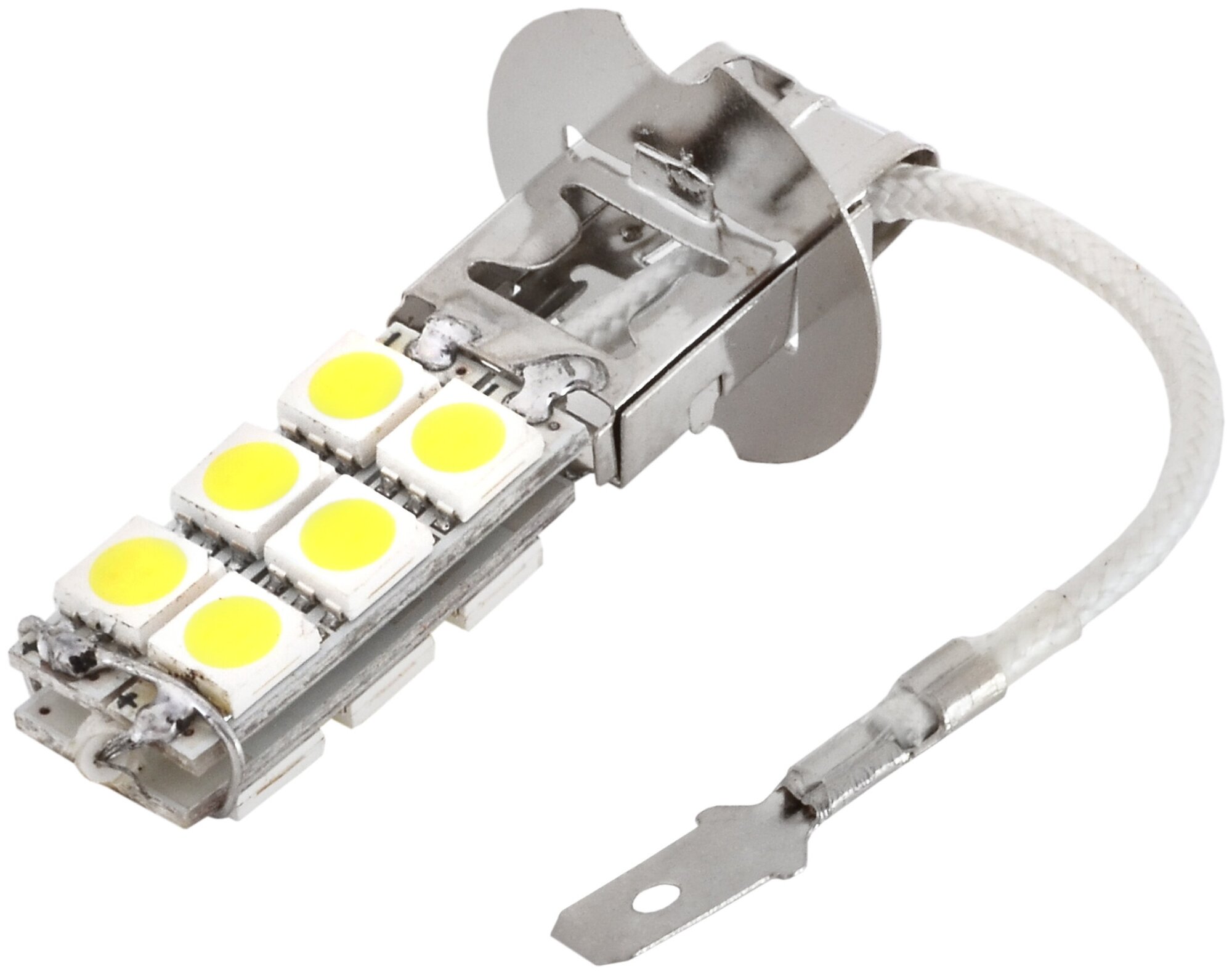 Автолампа диод H3 12V 12 SMD диодов 1-конт Белая SKYWAY Ближний, дальний, противотуманные, 1 шт, S08201010