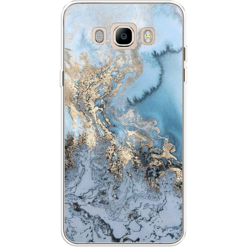 Силиконовый чехол на Samsung Galaxy J7 2016 / Самсунг Галакси Джей 7 2016 Морозная лавина синяя
