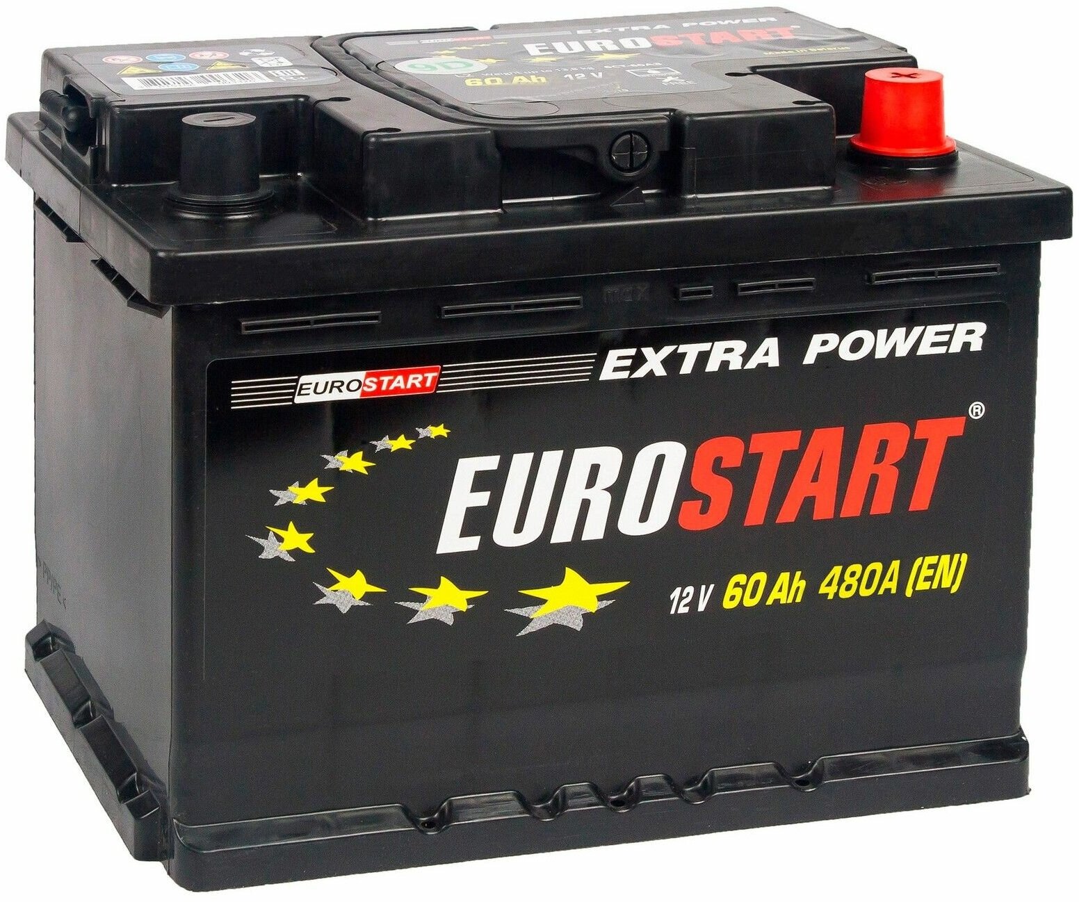 Аккумулятор автомобильный EUROSTART Extra Power 60 Ah 480 A обратная полярность 242x175x190