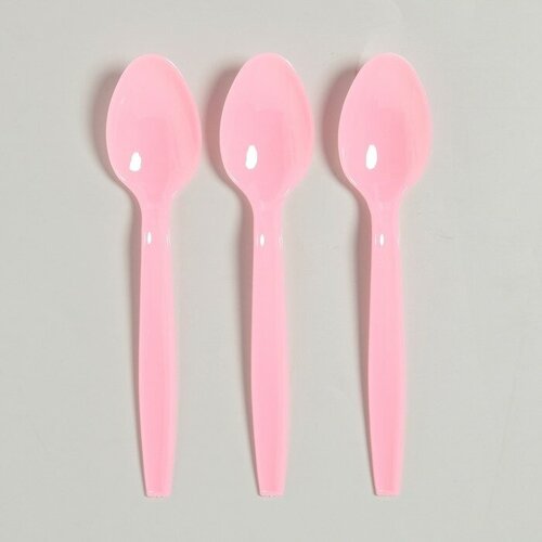 Ложки пластиковые 6 шт цвет розовый 420₽