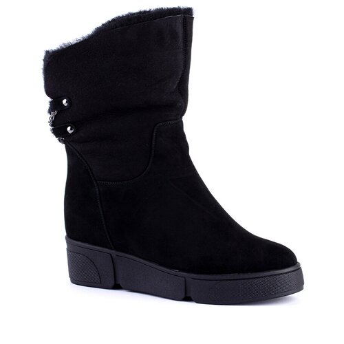 Полусапоги  PM Shoes, зимние, натуральная кожа, полнота G, размер 38, черный