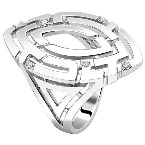 фото Эстет кольцо с 6 кристаллами swarovski из серебра 01к1511613, размер 17