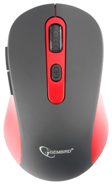 Беспроводная мышь Gembird MUSW-221, черный/красный