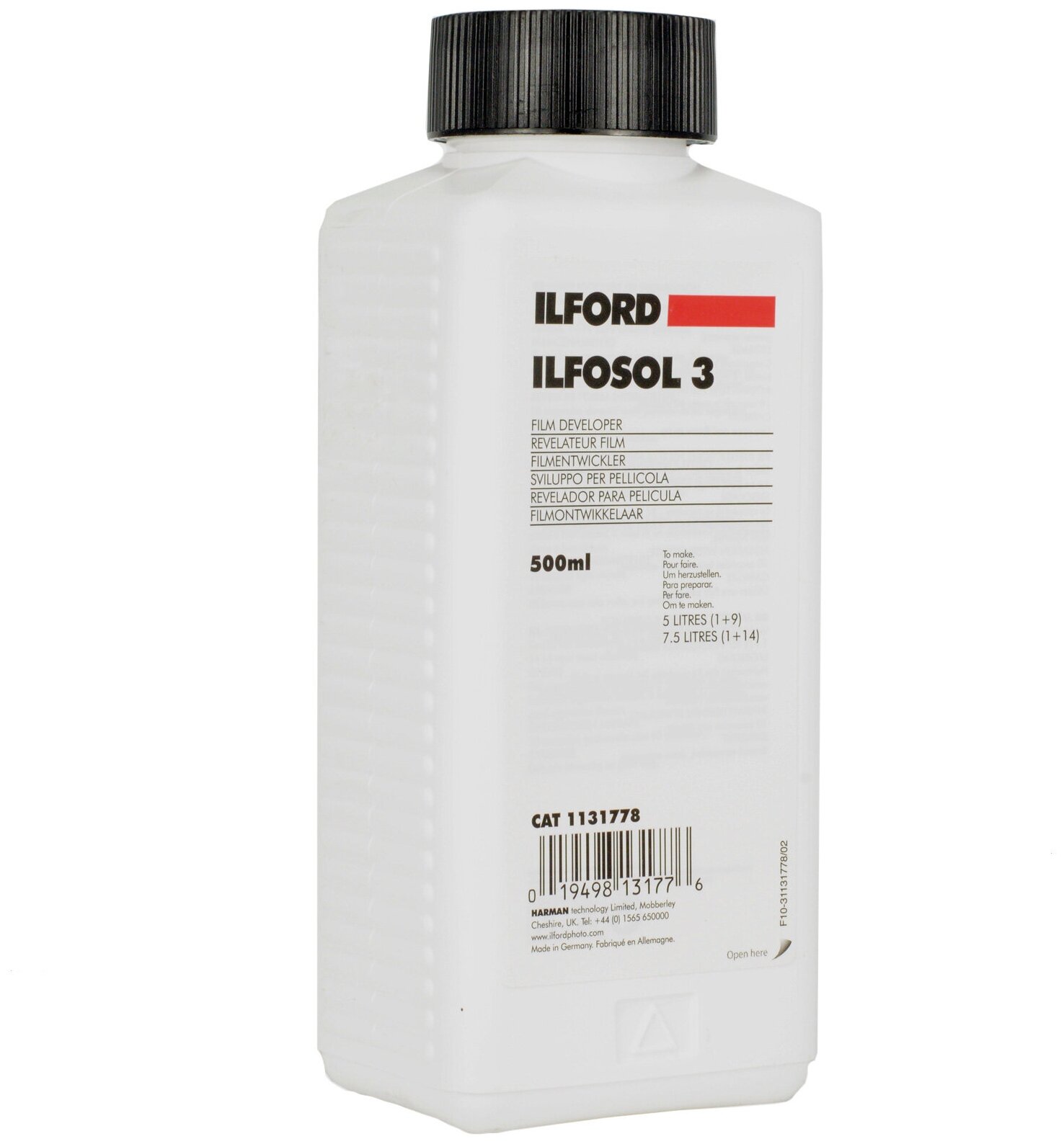 Проявитель для плёнки Ilford Ilfosol 3 жидкость 05л (концентрат)