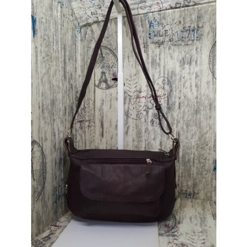 фото Сумка кросс-боди , фактура зернистая, черный elena leather bag