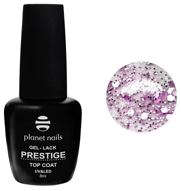 PLANET NAILS, PRESTIGE, Топ матовый, без липкого слоя, PARTY PINK, 8 мл