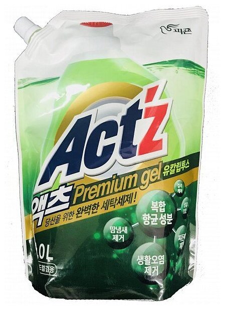 Гель для стирки Pigeon ActZ Premium Gel Eucalyptus, 1 кг, 1 л, для пуховиков, для шерсти и шелка