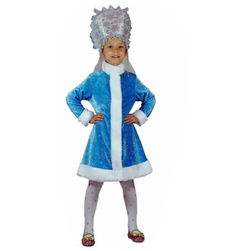 Карнавальный костюм Снегурочка велюр, 122-128 батик карнавальный костюм снежная снегурочка велюр платье кокошник р 46