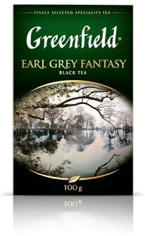 Чай Greenfield Earl Grey Fantasy 100 г, листовой черный с добавками