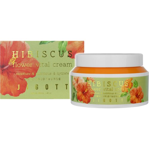 JIGOTT HIBISCUS FLOWER VITAL CREAM Крем для лица с экстрактом гибискуса 100мл