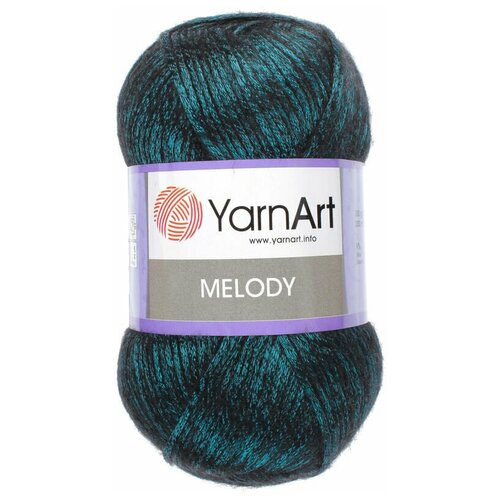 Пряжа YarnArt Melody 100г, 230м (ЯрнАрт Мелоди) Нитки для вязания, 9% шерсть, 21% акрил, 70% полиамид, цвет 890 морская волна, 2шт