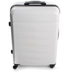 Пластиковый чемодан с узором Ромба. Размер L, Белый. - изображение