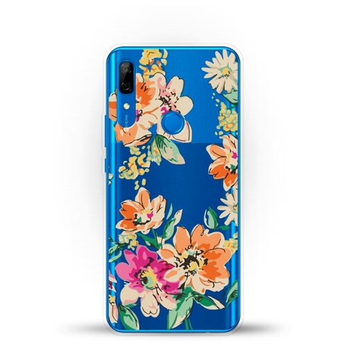 фото Силиконовый чехол цветы оранжевые на huawei p smart z andy & paul
