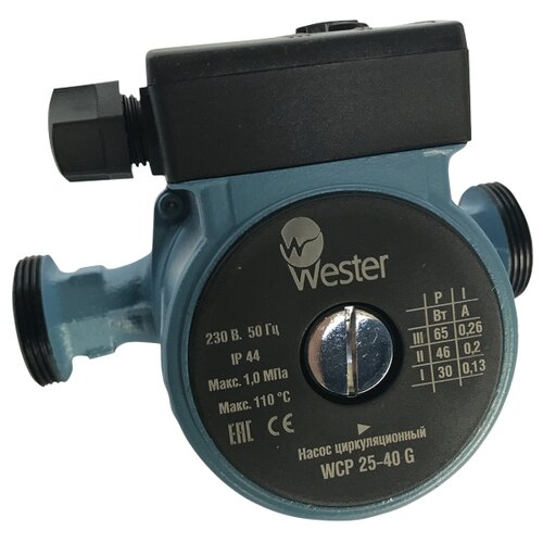 Циркуляционный насос Wester WCP 25-40G (180 мм) (65 Вт) черный