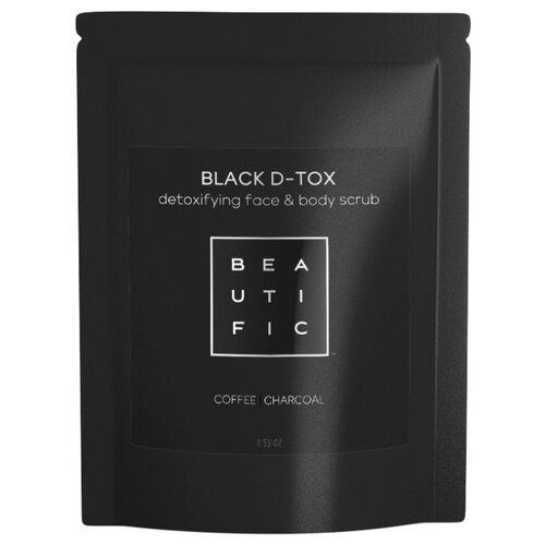 фото BEAUTIFIC Black D-tox детоксикационный скраб для лица и тела 100 г