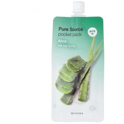 Missha Ночная маска с экстрактом алоэ Pure Source Pocket Pack Aloe, 10 мл ночная маска с экстрактом алоэ missha pure source pocket pack aloe 10 мл