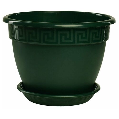 Горшок Антик, D 25см, 4.9л, малахит с поддоном