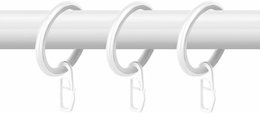 Кольца для штор 29 мм с крючком (10 шт.) Белый глянец - фотография № 5