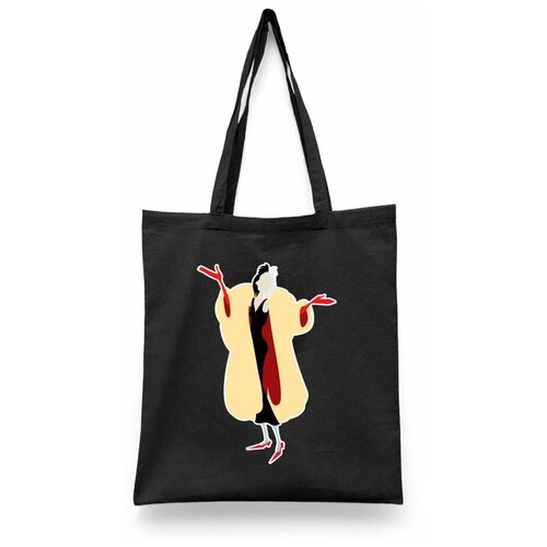 фото Сумка-шоппер унисекс каждому своё "круэлла/cruella/101 долматинец" белая