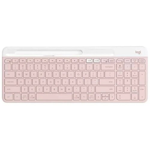 Беспроводная клавиатура Logitech K580 Slim Multi-Device розовый, английская/русская (ANSI), 1 шт.