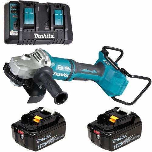 Шлифмашина угловая аккумуляторная 36В LXT - 180мм аккумулятор 2х5Ач и зу Makita DGA701PT2 6712000₽