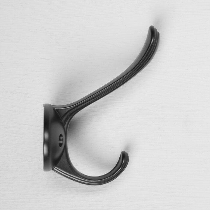 Крючок мебельный KMC003BL CAPPIO, двухрожковый, цвет черный - фотография № 4