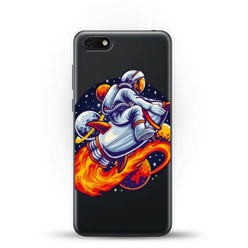 фото Силиконовый чехол астронавт на ракете на honor 7s andy & paul