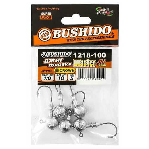 Джиг-головка BUSHIDO 10,0гр. (кр.№1,0 CROWN) уп.5шт