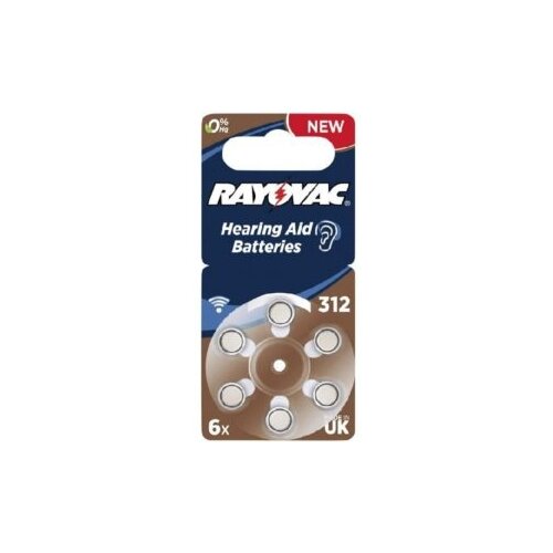 Батарейки Rayovac Extra 312 (PR41) для слуховых аппаратов, упаковка 60 батареек.