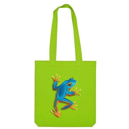 Сумка шоппер Us Basic, зеленый мужская футболка реалистичная синяя лягушка l желтый