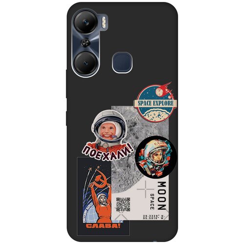 Матовый чехол Gagarin Stickers для Infinix Hot 12 Pro / Инфиникс Хот 12 Про с 3D эффектом черный матовый чехол volleyball для infinix hot 12 pro инфиникс хот 12 про с 3d эффектом черный