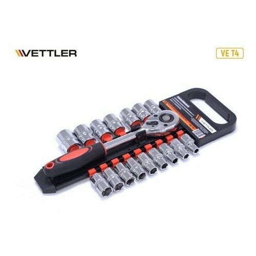 VETTLER Набор головок 1/2DR 6-ти гран (8-24мм) 18пр на планке (VETTLER) vettler щупы измерительные набор fhe 15 15 листов 0 05 0 63мм vettler