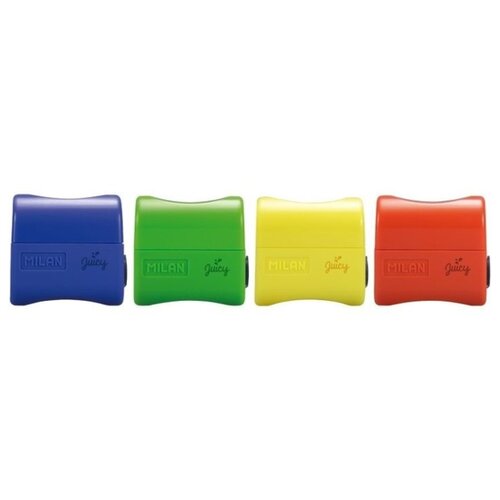 фото Точилка milan juicy с контейнером и заглушкой (красный) 2 шт.