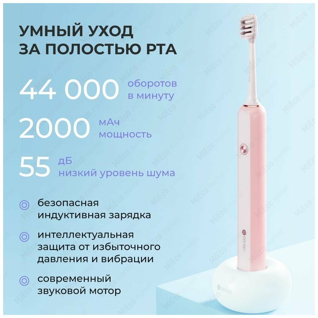 Ультразвуковая электрическая зубная щетка DR.BEI Sonic Electric Toothbrush S7 White - фото №11