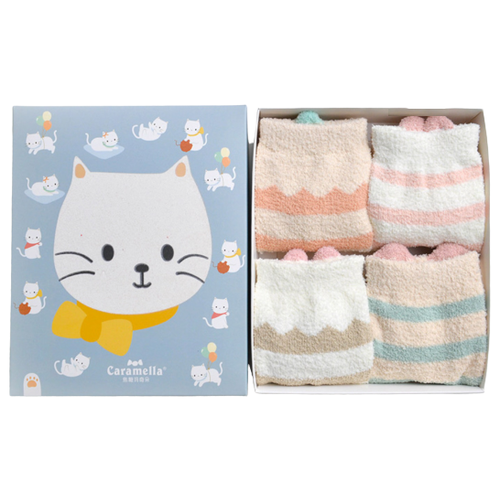 фото Носки caramella комплект 4 пары размер 22-25, голубой