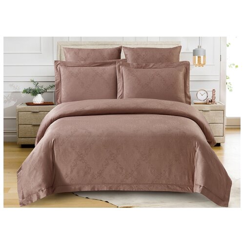 фото Постельное белье евростандарт cleo soft cotton 023-sc, жаккард, 50 х 70 и 70 х 70 см мокко