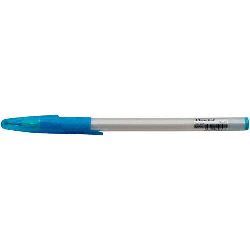 Ручка шариковая Silwerhof Exam d=0.7мм синие чернила коробка картонная одноразовая ручка игловидный пишущий наконечник линия 0.5мм резиновая манжета