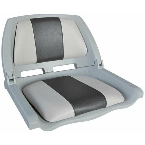 фото Сиденье пластмассовое складное с подложкой molded fold-down boat seat,серо-чёрное newstarmarine
