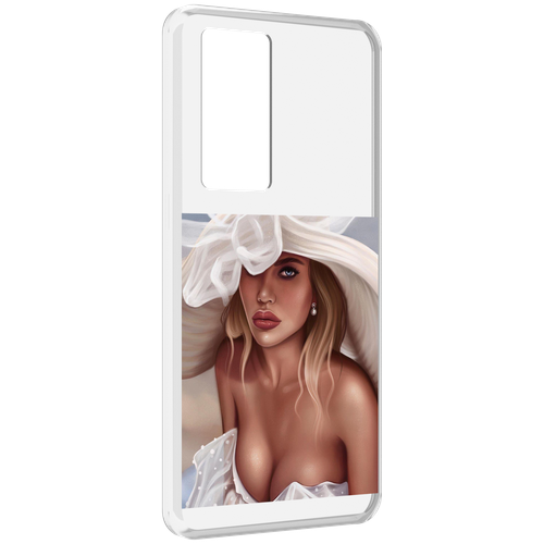Чехол MyPads девушка-в-белой-шляпе женский для Realme GT Master Explorer Edition задняя-панель-накладка-бампер