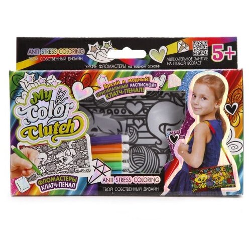 Danko Toys Набор для росписи пенала My Color Clutch Кошки и клубочки (CCL-02-05) 6 шт.