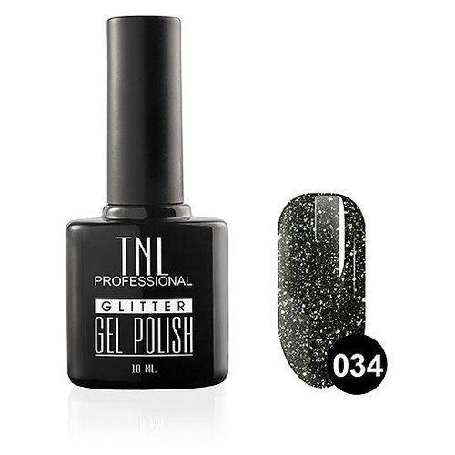 TNL Professional Гель-лак Glitter Effect, 10 мл, №34 - Мокрый асфальт гель лак tnl glitter 06 фиолетовый 10 мл