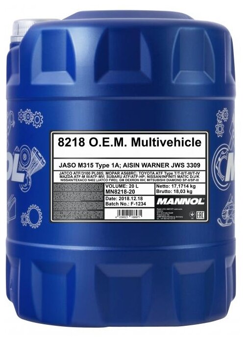 8218 MANNOL MULTIVEHICLE JWS 3309 20 .  