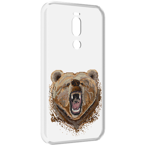 Чехол MyPads пиксельный медведь для Meizu X8 задняя-панель-накладка-бампер